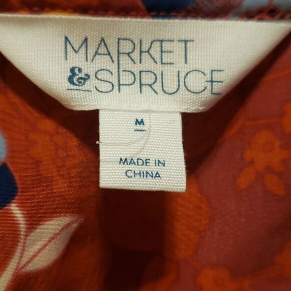 Market & Spruce Womens Orlee Split Neck Blouse Burgundy Size Medium NWOT - Picture 4 of 5